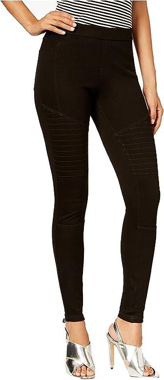 Women's Denim Moto Leggings, Black (Medium) | Amazon (US)