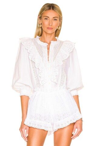 Show Me Your Mumu French Blouse in White Eyelet from Revolve.com | Revolve Clothing (Global)