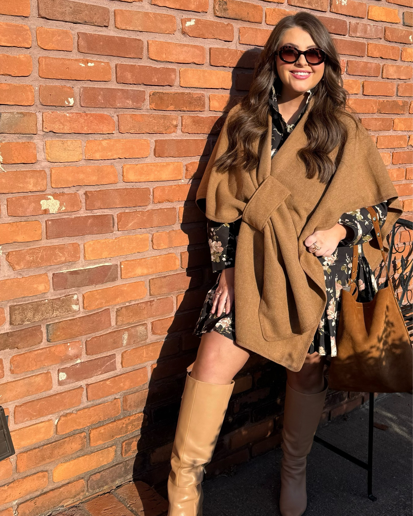 Headed to a Baby Brunch this morning 🩵🍼 Loving this camel wrap to keep me warm and elevate any outfit! 

#LTKSeasonal #LTKPlusSize