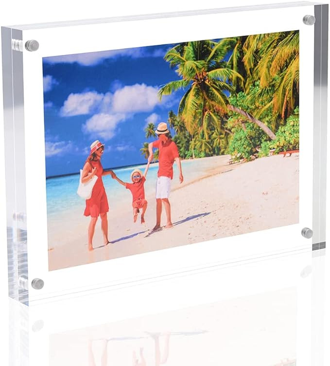 Acrylic Photo Frame, Magnetic Acrylic Picture Frames 3.5x5 inches Picture Display Desktop Bookshe... | Amazon (US)