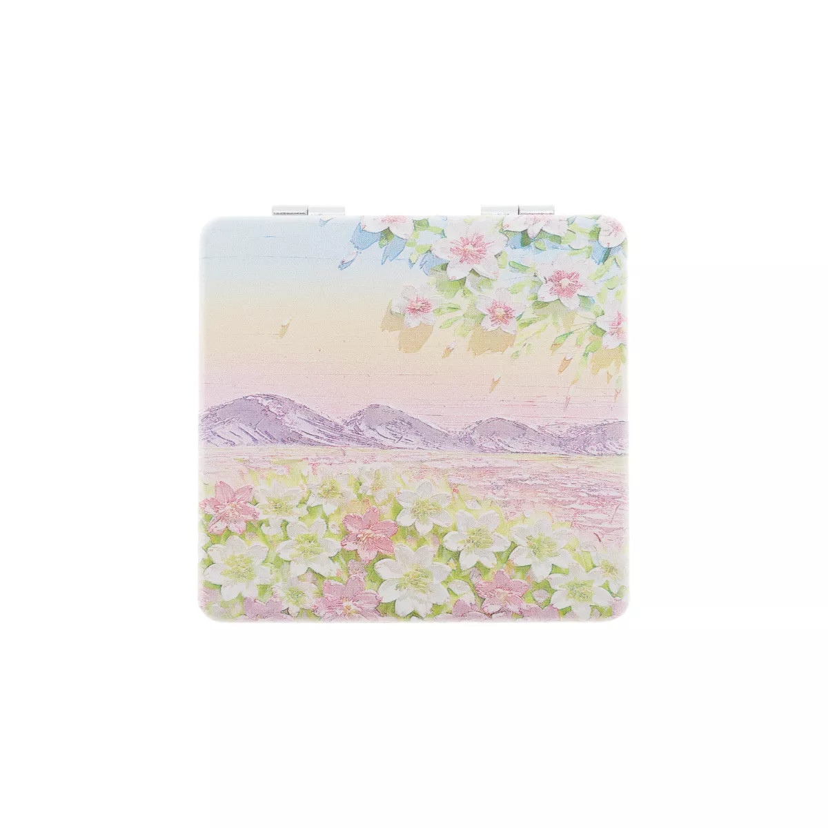 Unique Bargains Hand-painted Oil Painting Makeup Mirror Pink Purple 1 Pc | Target