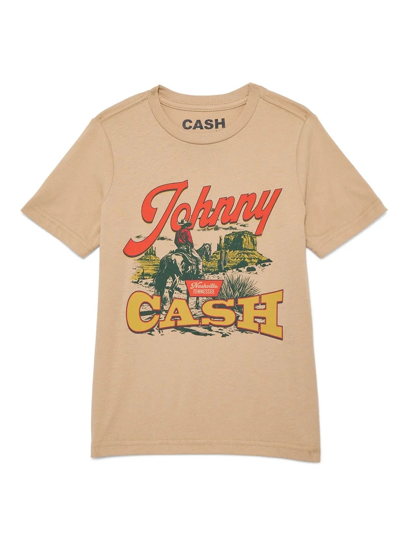 Johnny Cash Boys Graphic Tee with Short Sleeves, Sizes 4-18 | Walmart (US)