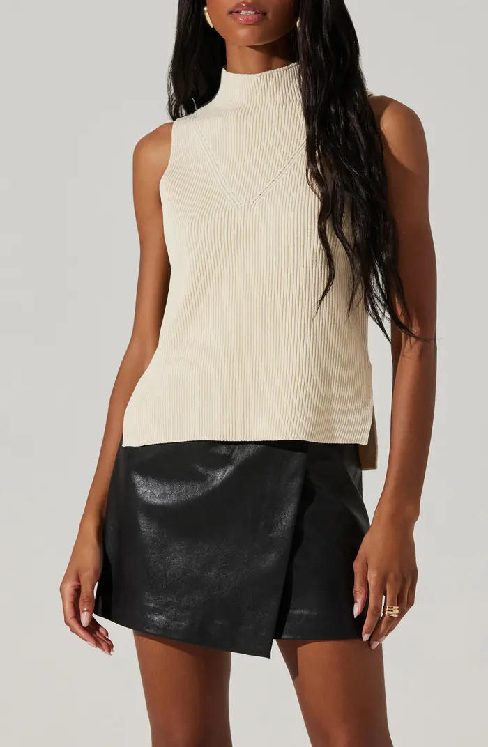ASTR the Label Zea Sleeveless Funnel Neck Rib Sweater | Nordstrom | Nordstrom
