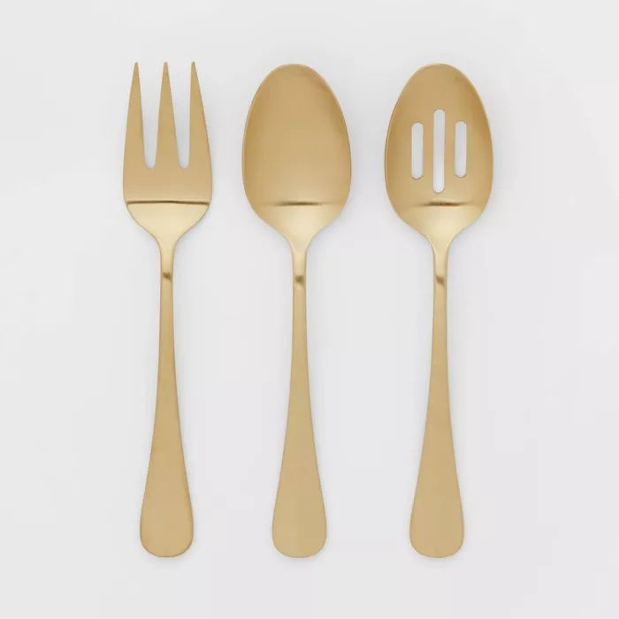 3pc Stainless Steel Sussex Serving Set Gold - Threshold™ | Target