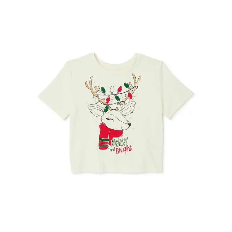 Way To Celebrate Christmas Ss Reindeer Tee | Walmart (US)