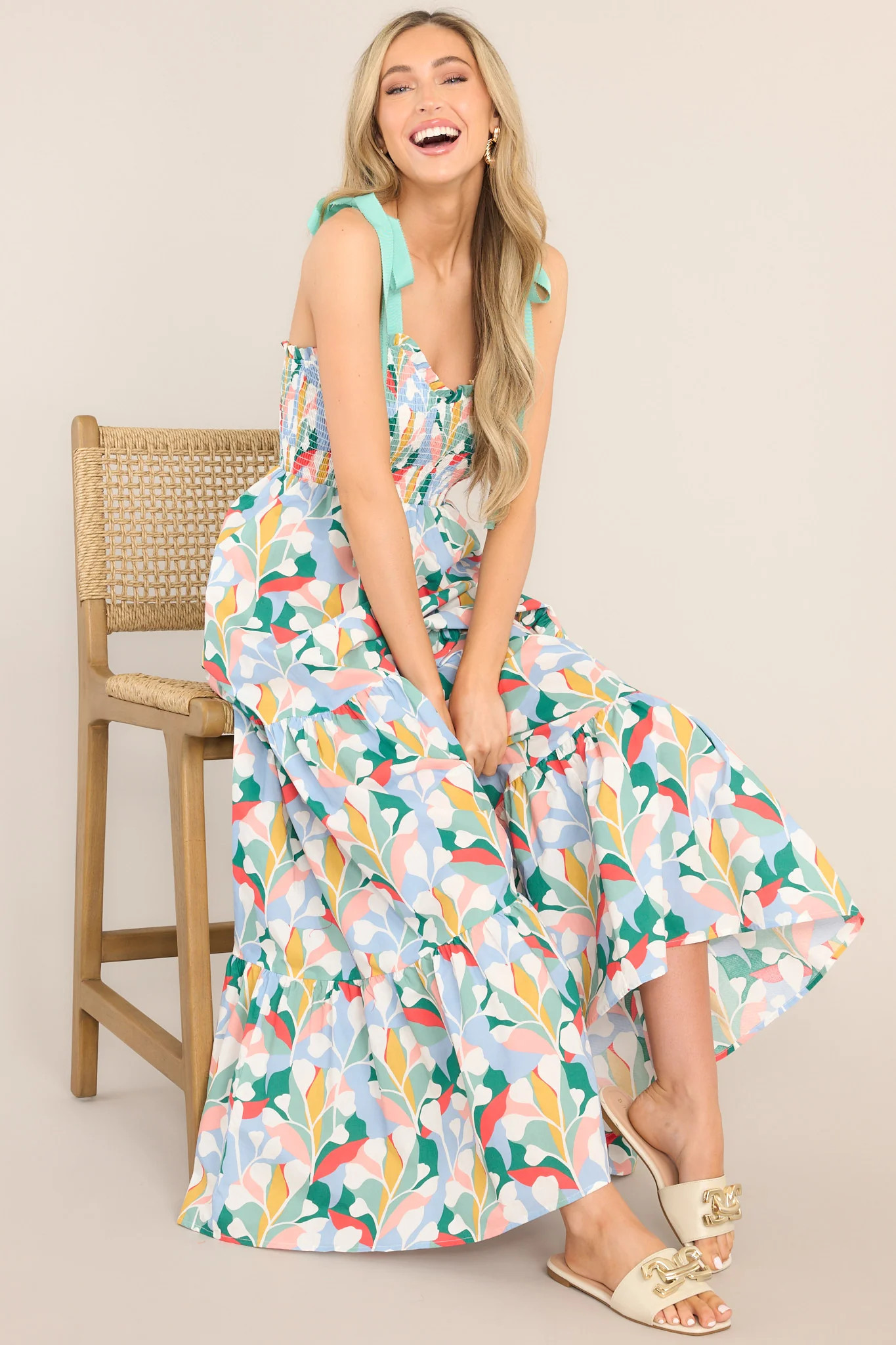 Wishing For You Sky Blue Multi Print Maxi Dress | Red Dress