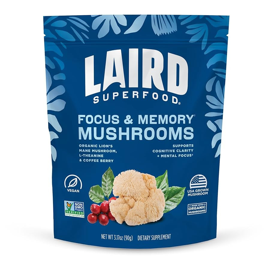 Laird Superfood Organic Focus and Memory Mushroom Blend with Lion’s Mane, L-Theanine, and Coffe... | Amazon (US)