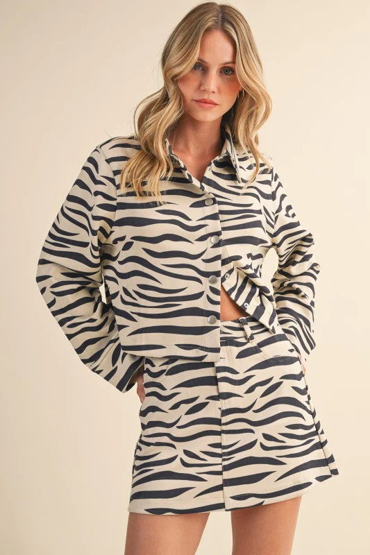 NEW!! Zebra Print Faux Suede Top in Cream | Glitzy Bella
