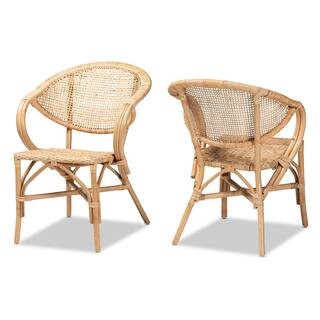 Baxton Studio Varick Natural Brown Dining Chair (Set of 2) 205-2P-12672-HD - The Home Depot | The Home Depot