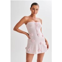 Connelly Strapless Crochet Mini Dress - Fairy Floss Pink | MESHKI US