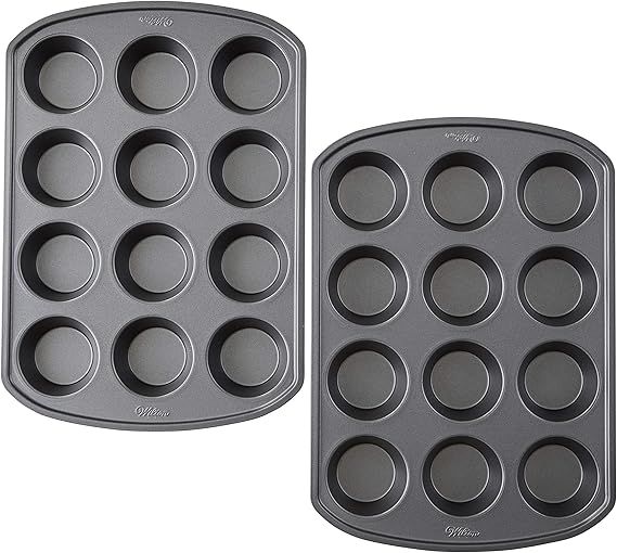 Wilton Perfect Results Premium Non-Stick Bakeware 12-Cup Muffin Pan, Multipack of 2 | Amazon (US)