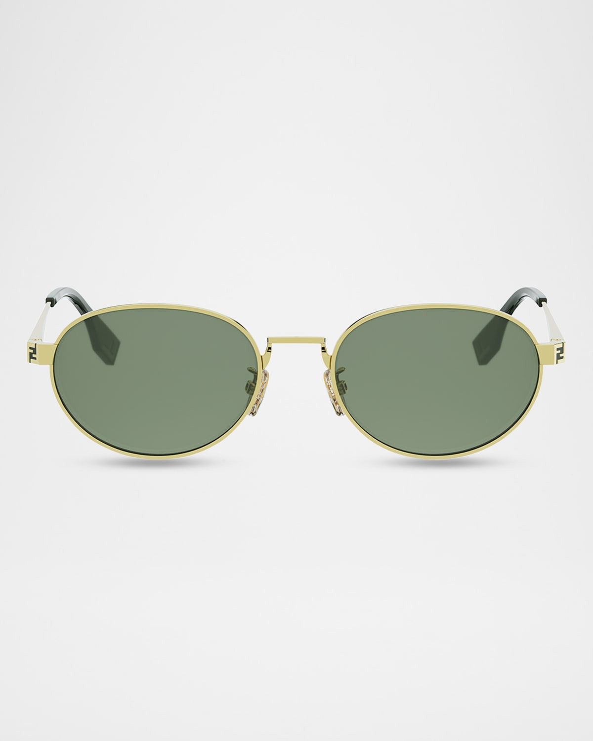 Men & apos;s Fendi Sky Gold-Tone Metal Round Sunglasses | Neiman Marcus