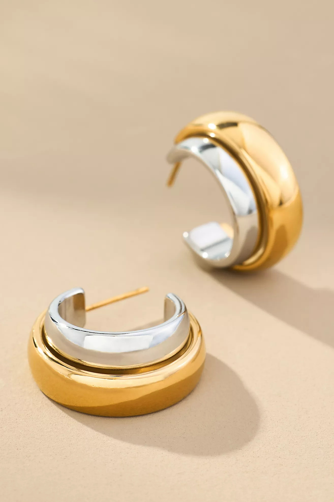 Bea Two-Tone Huggie Hoop Earrings | Anthropologie (US)