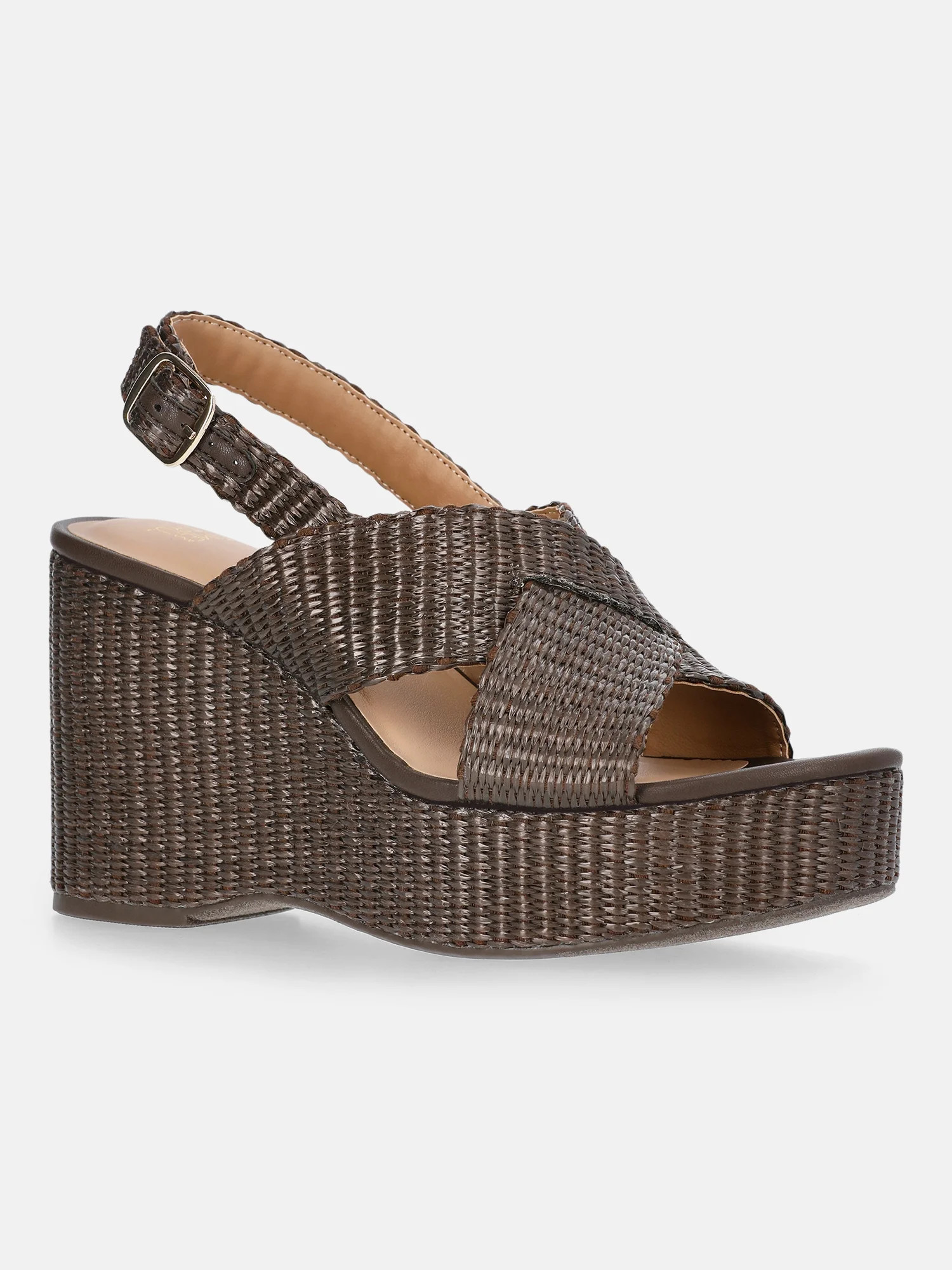 Time and Tru Women's Crossband Wedge Sandals | Walmart (US)