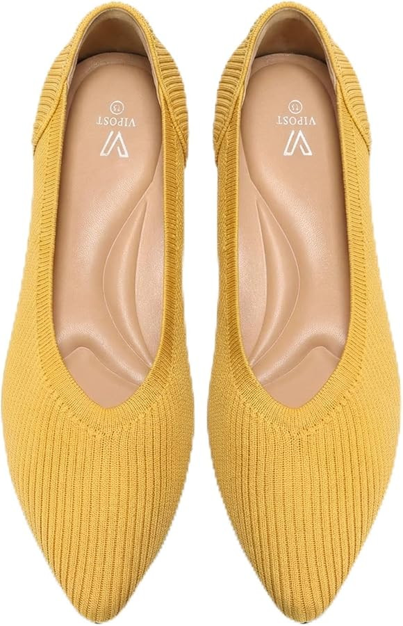 Vipost Knit Ballet Flats for Women Pointed Toe Comfortable Foldable Flat Shoes for Work, Travel, ... | Amazon (US)