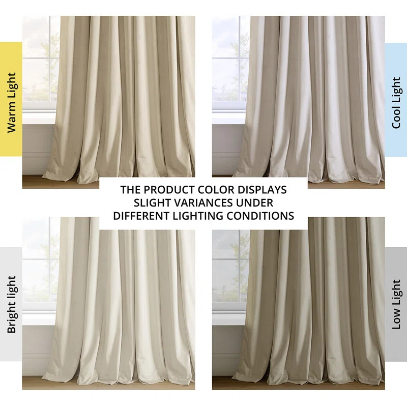 Olivia Signature Thermal Lined 100% Blackout Velvet Curtains for Bedroom & Living Room Curtains S... | Wayfair North America