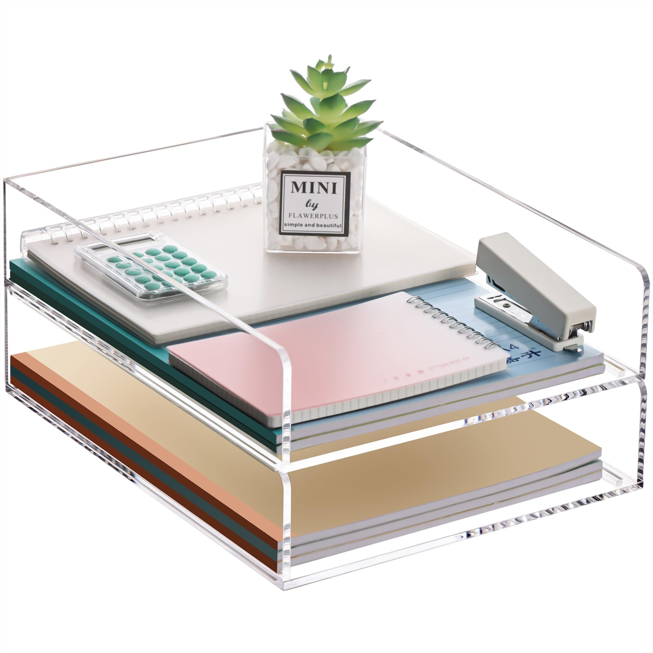 Paper Organizer Letter Tray, Clear Acrylic Paper Tray, School Teacher Office Supplies Organizatio... | Amazon (US)