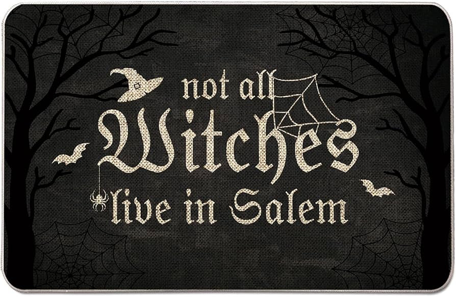 Halloween Door Mat Not All Witches Live in Salem Rug Outdoor Decorative Doormats Entrance Rugs Fl... | Amazon (US)