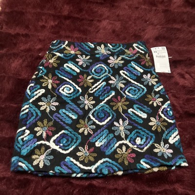 ZARA MULTICOLOURED EMBROIDERED MINI SKIRT SIZE XS💙  | eBay | eBay US
