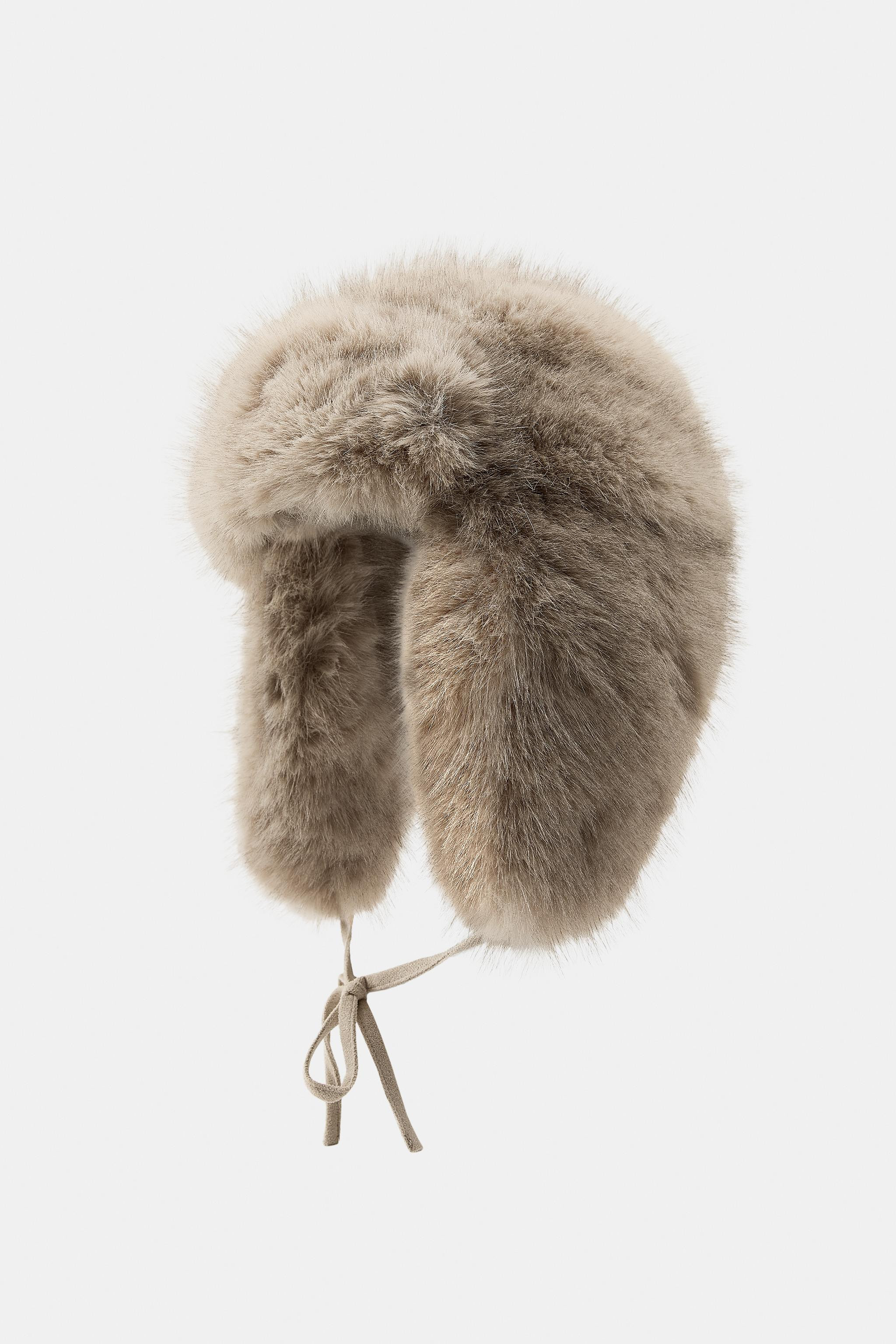FAUX FUR AVIATOR HAT | Zara UK