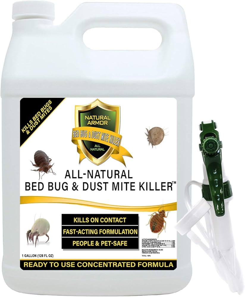 Bed Bug & Dust Mite Killer Natural Spray Treatment for Mattresses, Covers, Carpets & Furniture - ... | Amazon (US)
