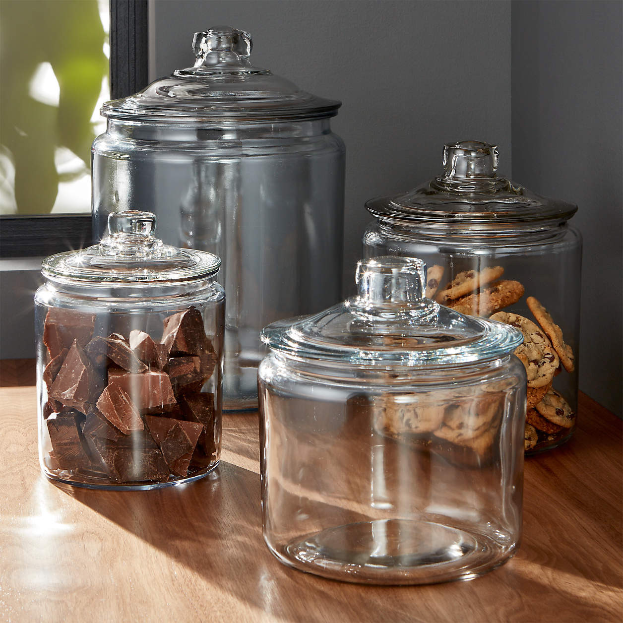 Heritage Hill 128-Oz. Large Glass Jar with Lid + Reviews | Crate & Barrel | Crate & Barrel