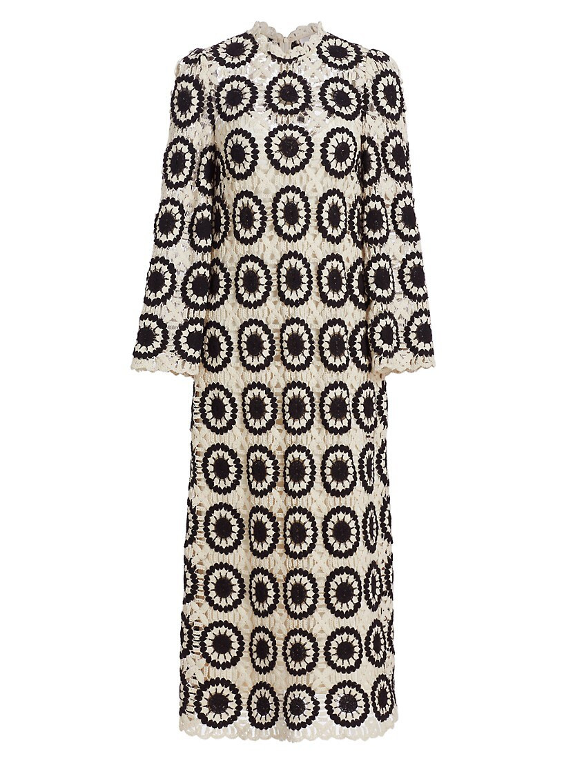 Ginger Crochet-Lace Midi-Dress | Saks Fifth Avenue