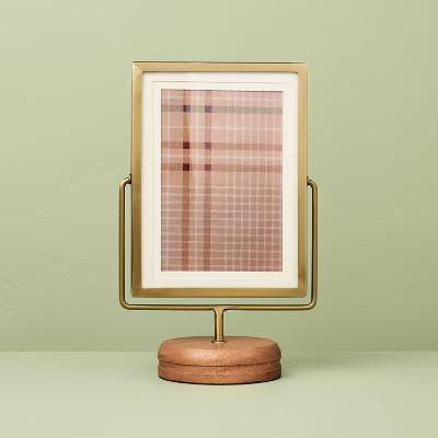 4"x6" Brass Frame on Wood Pedestal - Hearth & Hand™ with Magnolia | Target