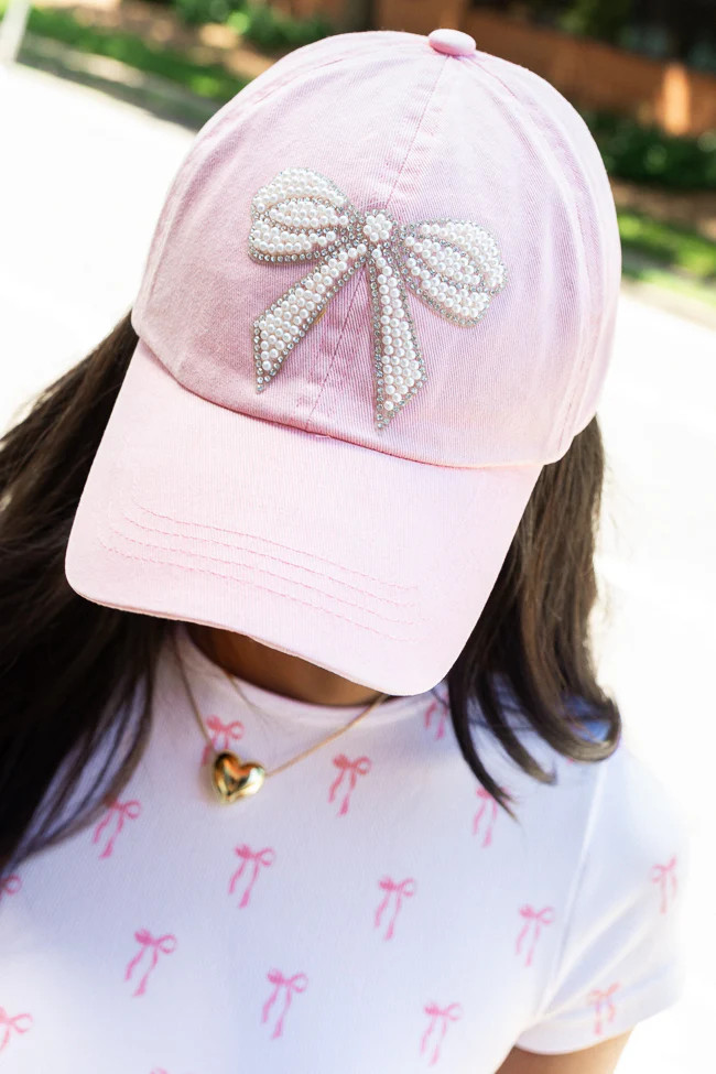 Pink Pearl Bow Hat | Pink Lily
