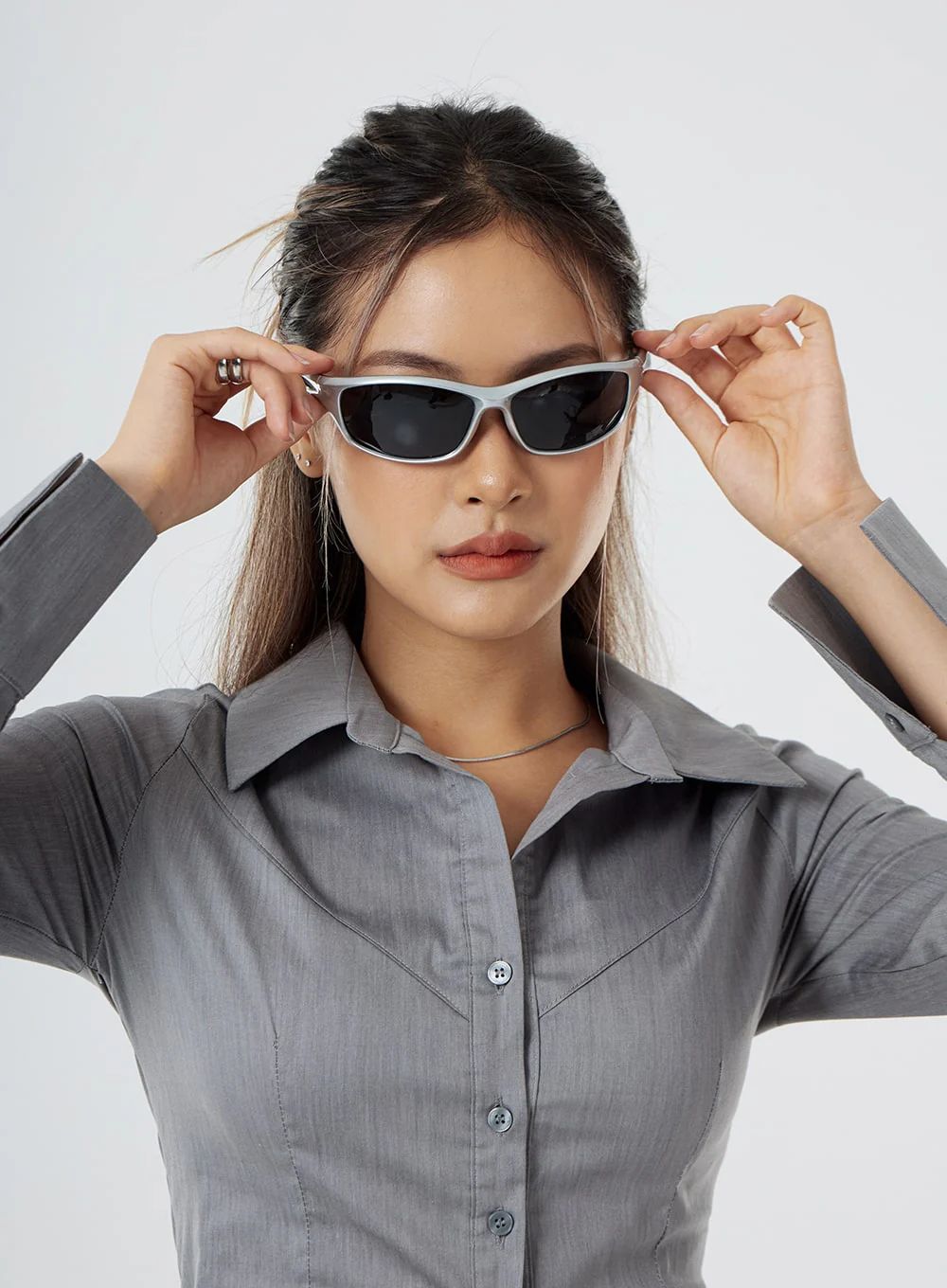Grey Unique Sunglasses CS02 | Lewkin