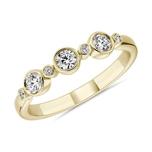 LIGHTBOX Lab-Grown Diamond Round Stackable Ring in 14k Yellow Gold (1/3 ct. tw.) | Blue Nile | Blue Nile