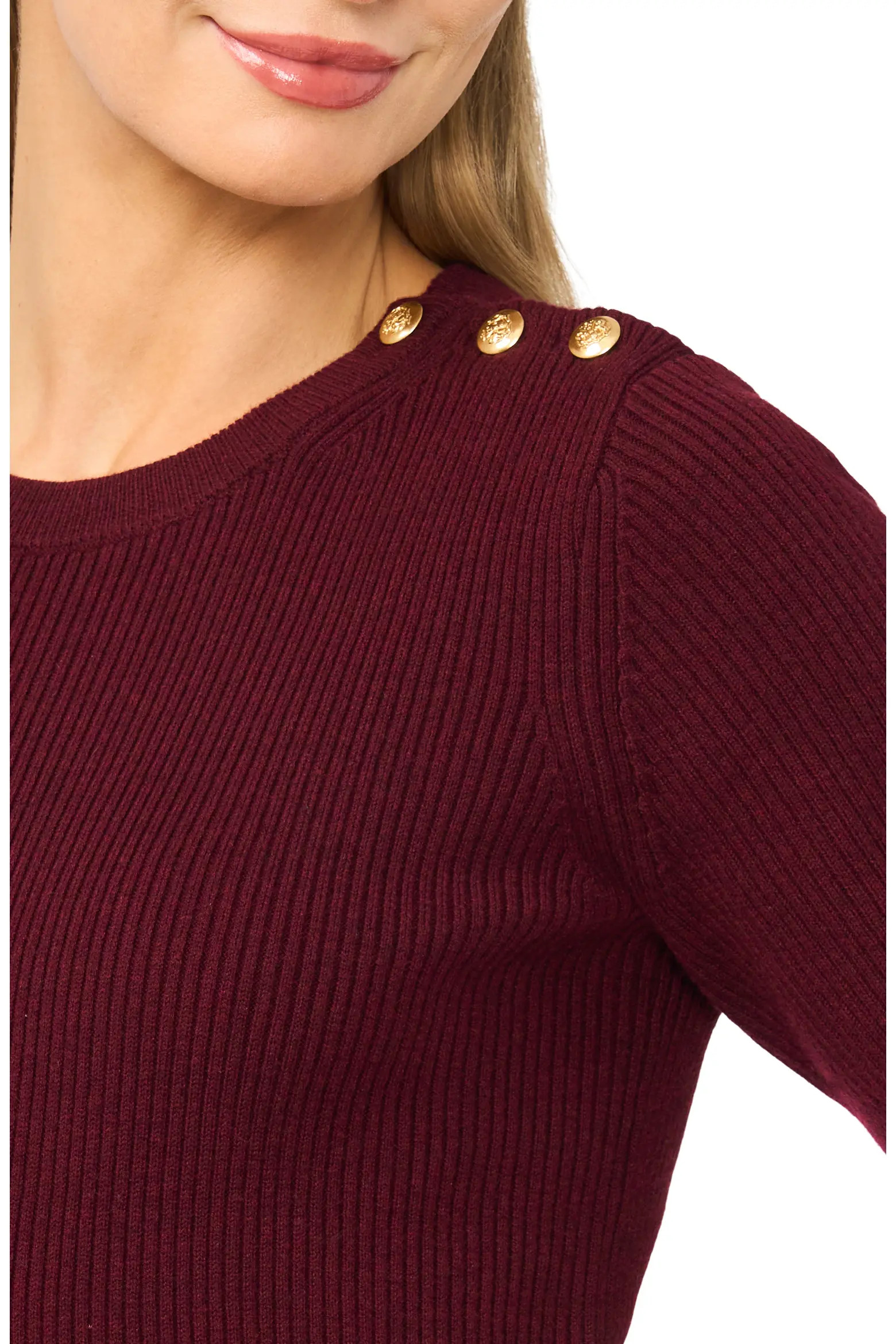 Halogen® Button Shoulder Rib Short Sleeve Sweater (Women) | Nordstrom | Nordstrom