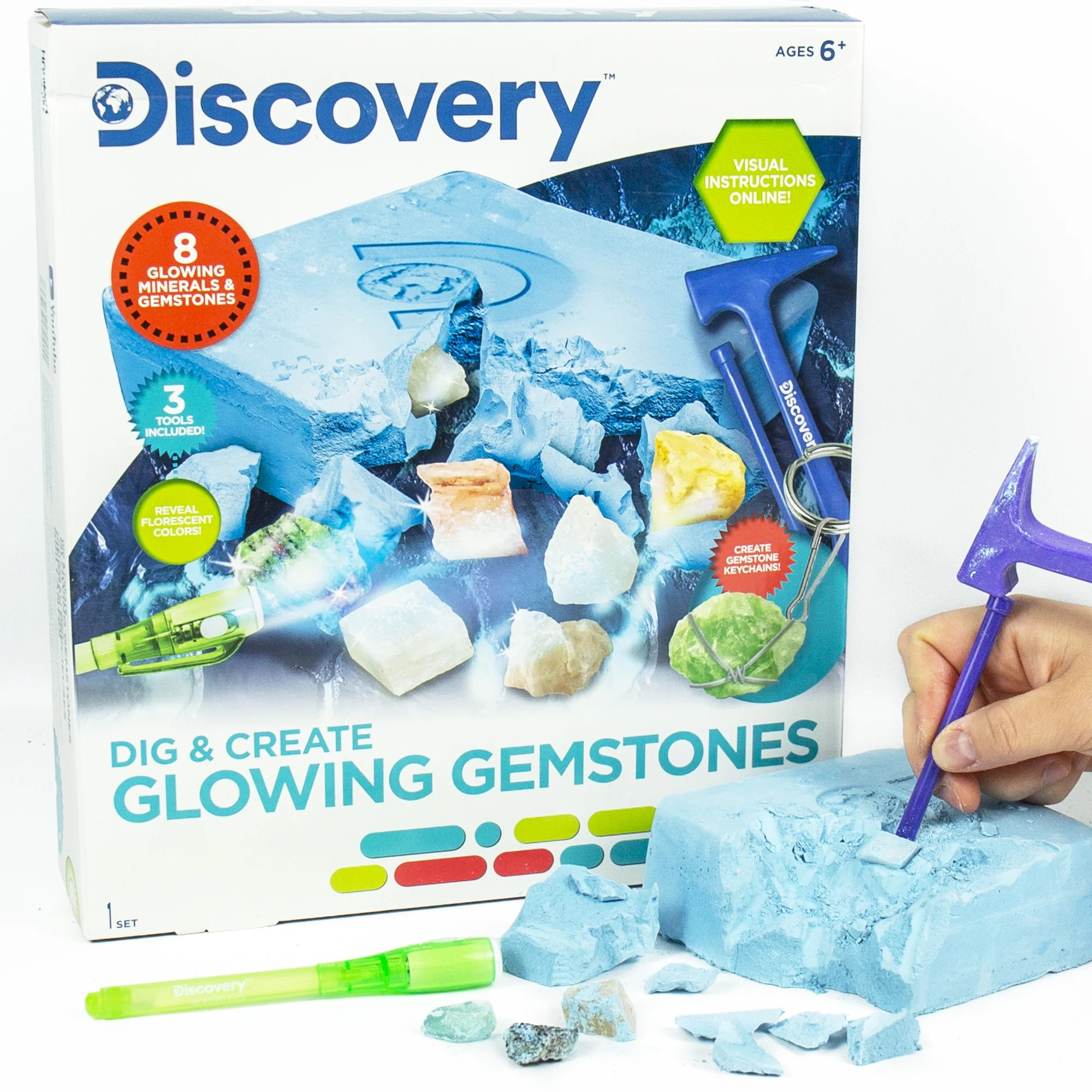 Discovery Glowing Gemstone Dig, Art & Craft Kits for Boys & Girls, Kids & Teens | Walmart (US)