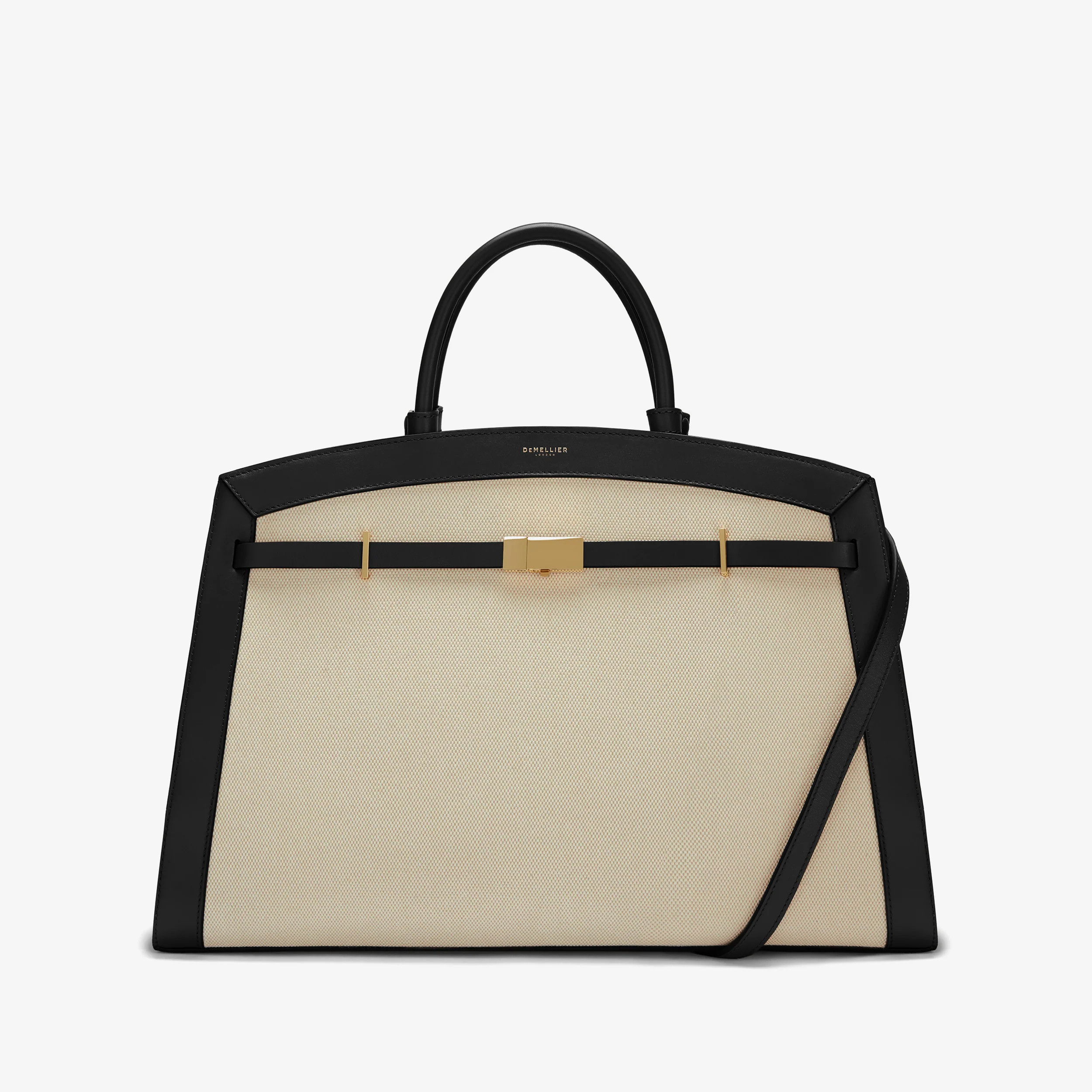 The Hudson | Salt & Pepper Canvas Black Smooth | Demellier | DeMellier