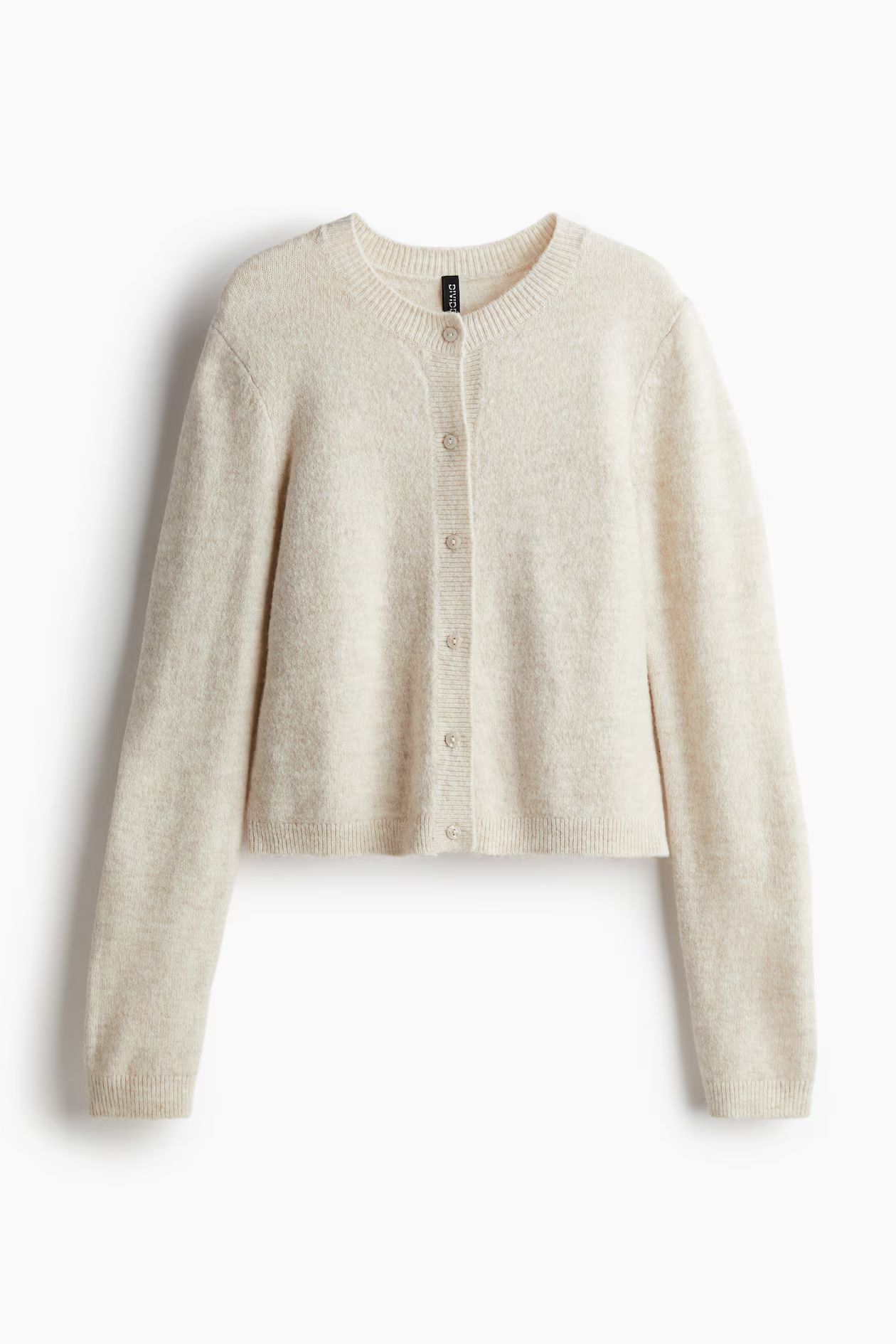 Fine-Knit Cardigan - Round Neck - Long sleeve - Gray melange - Ladies | H&M US | H&M (US + CA)