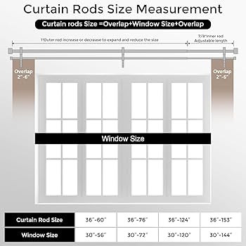Double Curtain Rod, 36-124 Inch Bronze Modern Heavy Duty Dual Rods | Amazon (US)