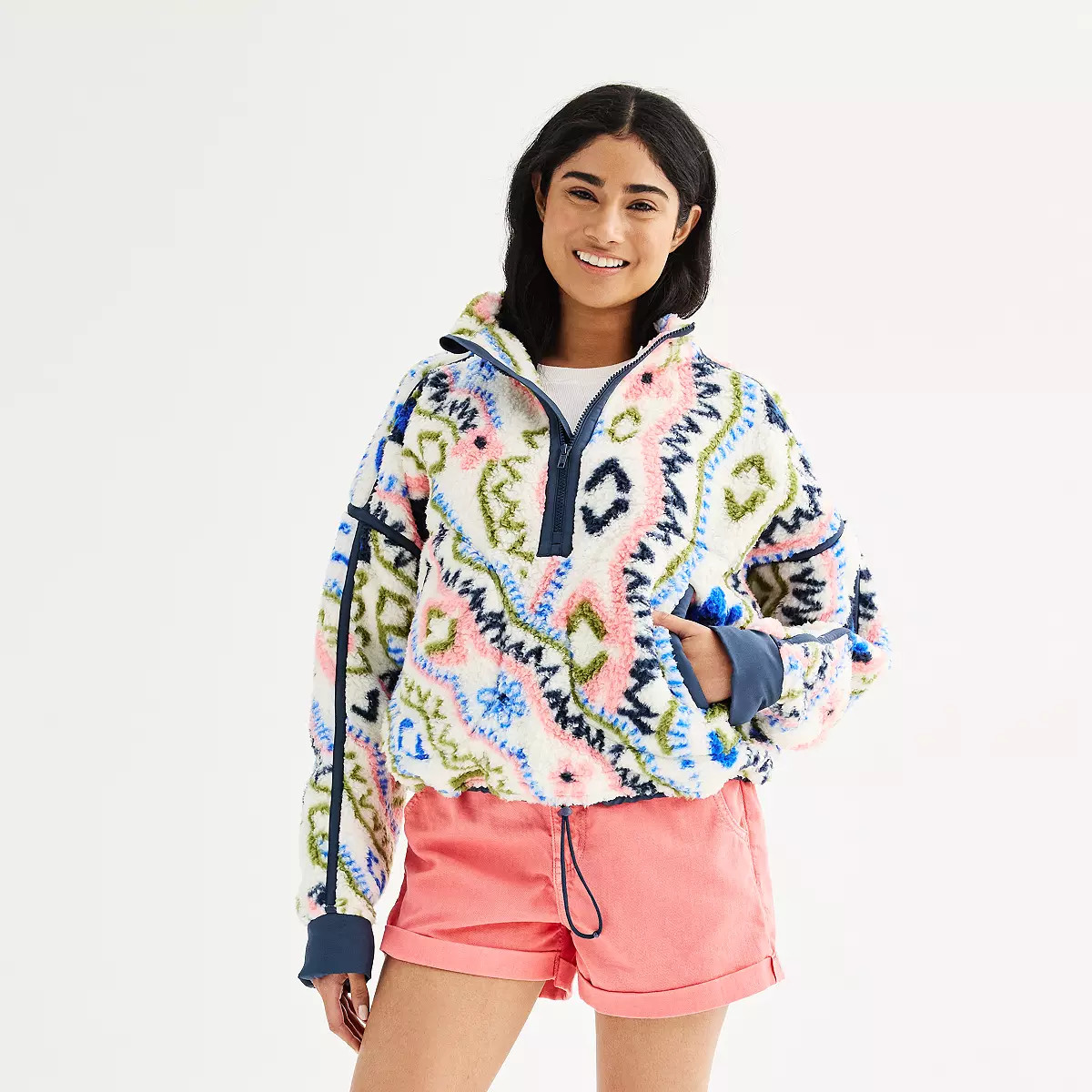 Juniors' SO® Toggle High Pile Quarter-Zip Pullover | Kohl's