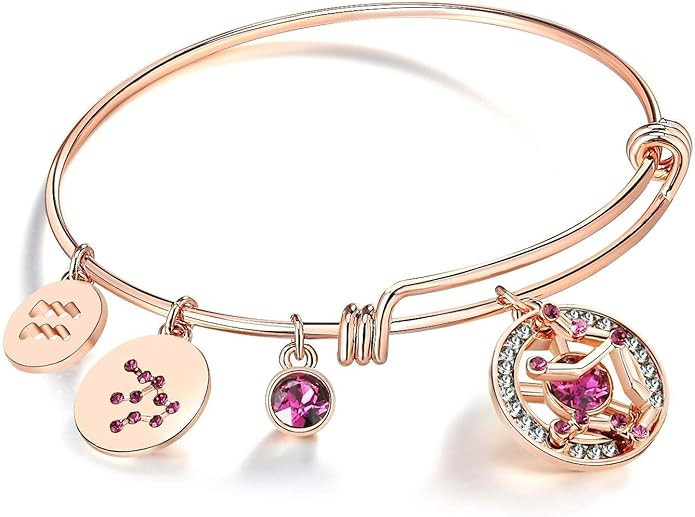 Leafael Superstar Zodiac Expandable Bangle Bracelet Made with Premium Crystals Horoscope Constell... | Amazon (US)