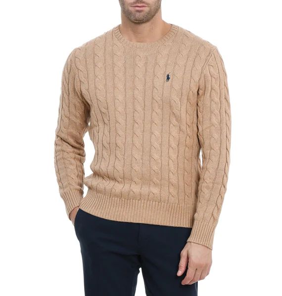 Polo Ralph Lauren Logo Cable Knit Sweater | Cettire Global
