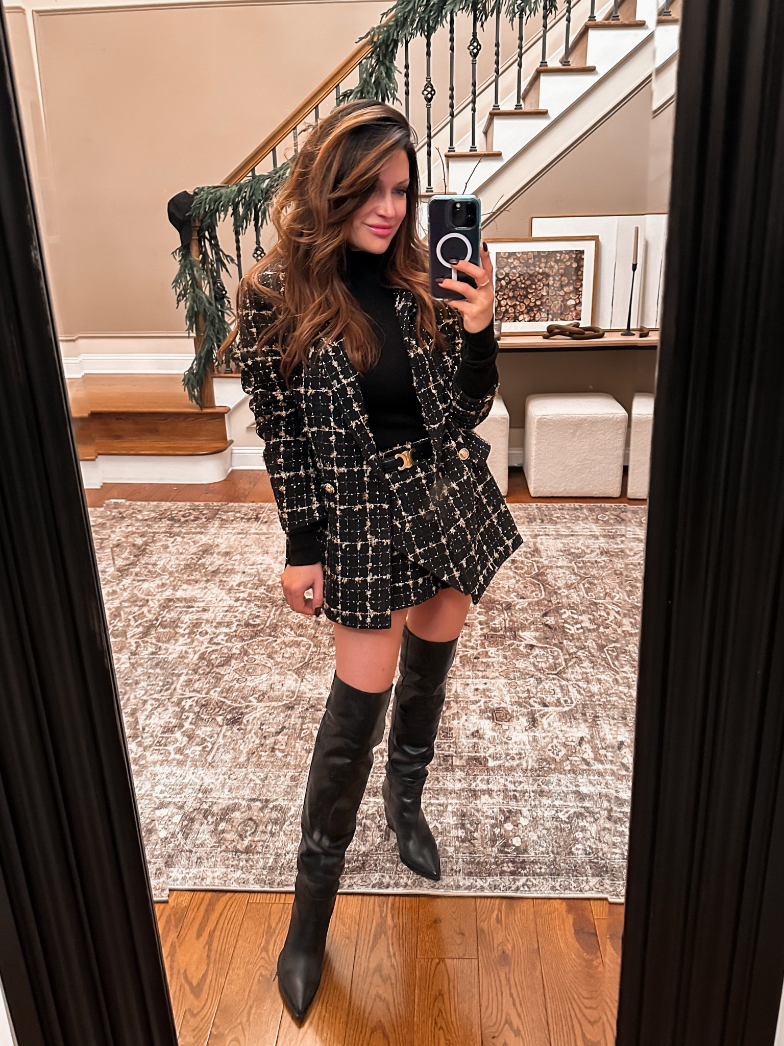 Rach Moon x Buddy Love matching set - wearing small in blazer and skort 

holiday style, workwear, blazer, skirt, holiday outfit, otk boots, black boots

#LTKHoliday #LTKparties #LTKstyletip