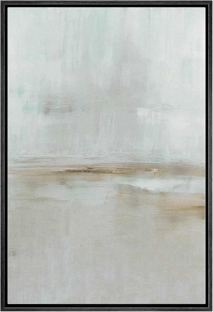 IDEA4WALL Framed Canvas Print Wall Art Pastel Watercolor Gray Grunge Landscape Abstract Shapes Il... | Amazon (US)