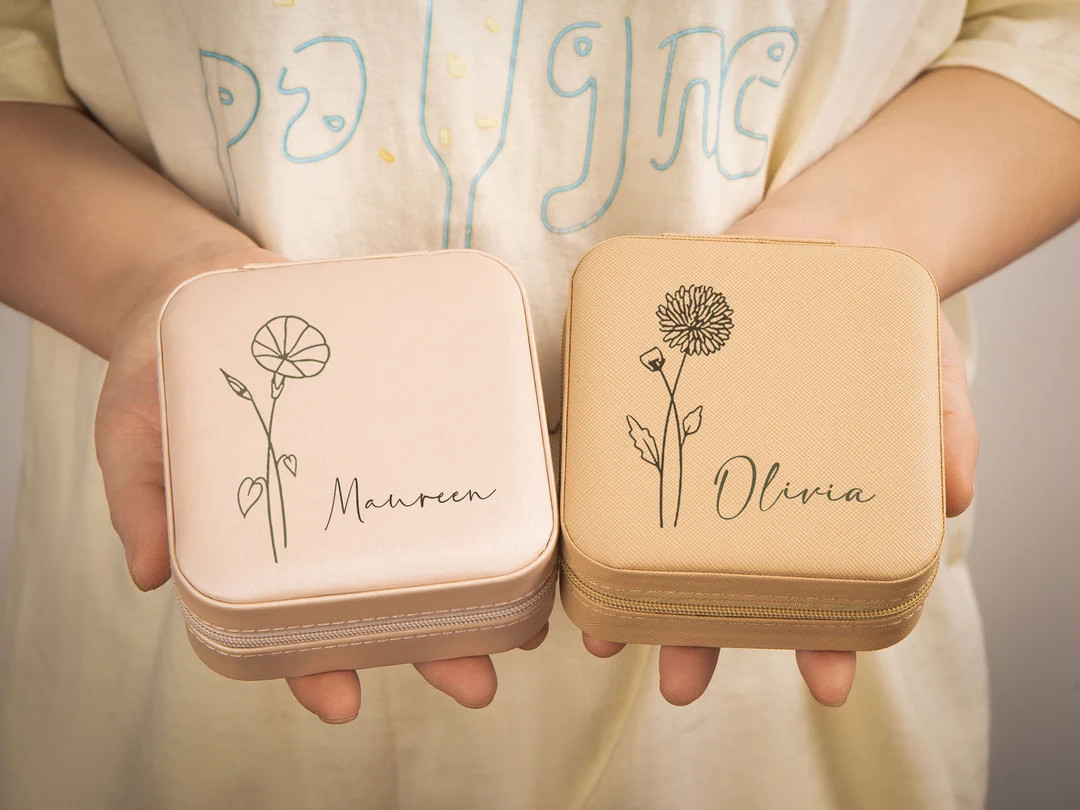 Personalized Leather Jewelry Boxengraved Jewelry Travel - Etsy | Etsy (US)