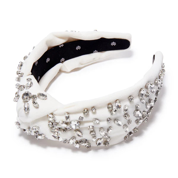 DIAMOND MIXED CRYSTAL VELVET KNOTTED HEADBAND | LELE SADOUGHI