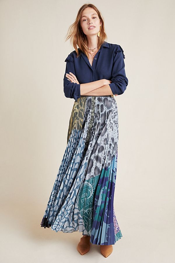 Neruda Pleated Maxi Skirt | Anthropologie (US)