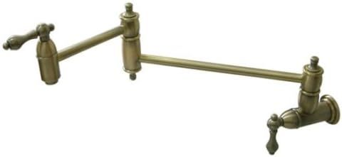 Kingston Brass KS3103AL Wall Mount Pot Filler Kitchen Faucet, Antique Brass | Amazon (US)