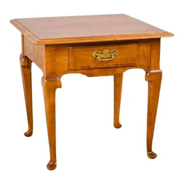 Late 20th Century Ethan Allen Heirloom Side Table With Drawer | Chairish