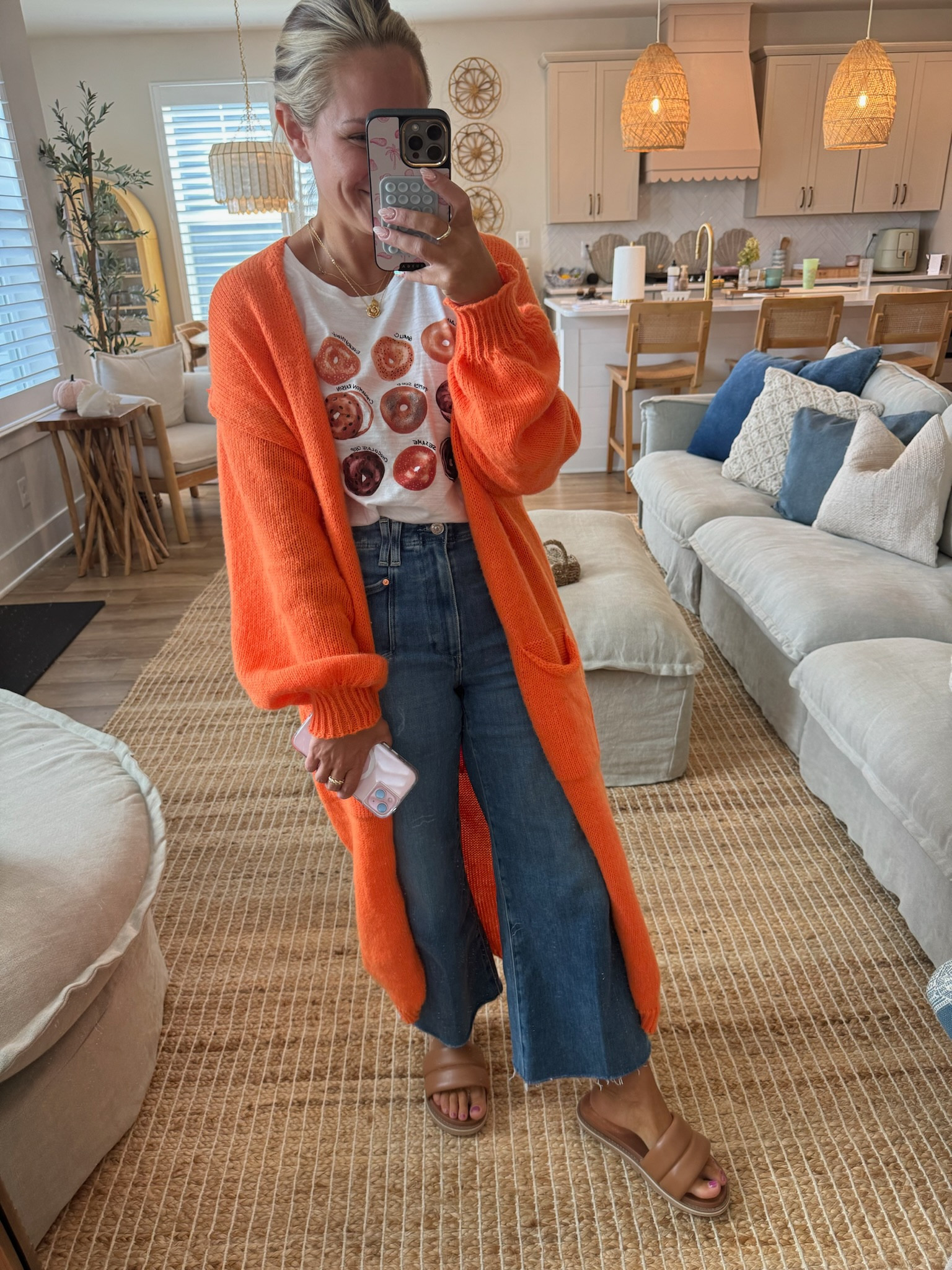 Casual Fall look 🍁✨

Paige denim - size 27 
Bagel tee- Small 
Long cardigan- mine is from TikTok shop I linked a similar one 

#LTKSeasonal #LTKStyleTip