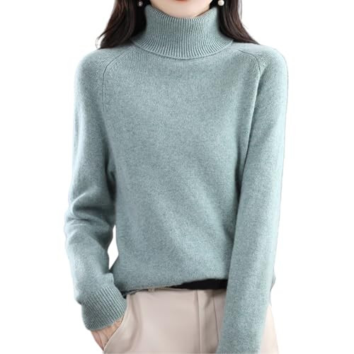 turtle neck sweater for women Mint Green cashmere sweaters for women Mint Green Cozy Cashmere Turtleneck Sweaters for Women Oversized Fall Winter Long Sleeve Soft Dressy Casual Pullover Tops M M | Amazon (US)