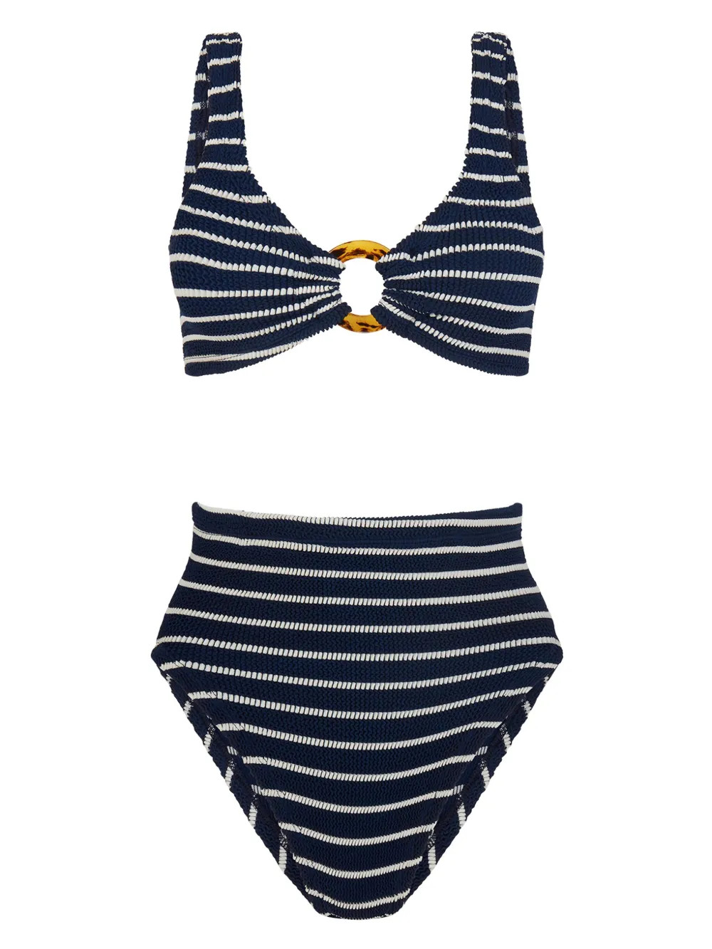 Hunza G Nadine striped seersucker bikini - Blue | Farfetch Global