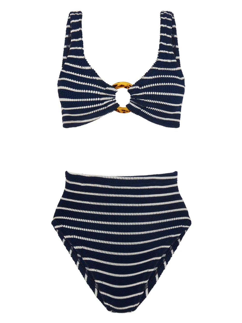 Hunza G Nadine Striped Seersucker Bikini - Farfetch | Farfetch Global